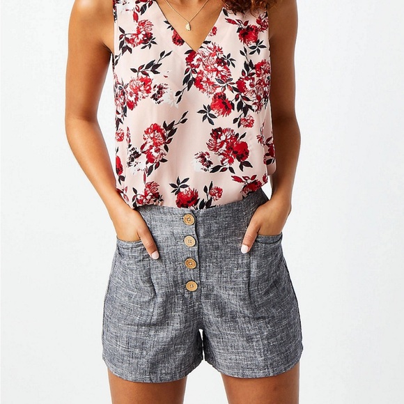 Maurices Pants - Maurices high rise Gray Women's Button-Front Shorts Sz 2